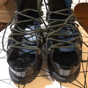Sacai open toe climbing boots